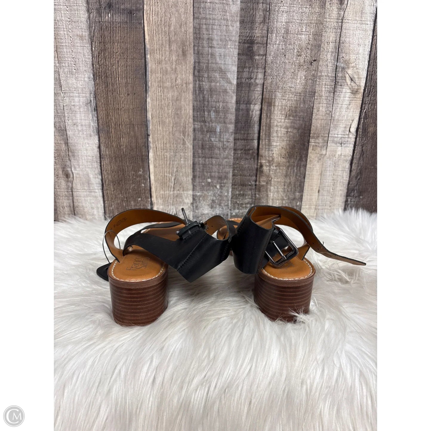Sandals Heels Block By Franco Sarto In Black & Brown, Size: 11