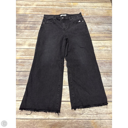 Jeans Wide Leg By Zenana In Black Denim, Size: Xl