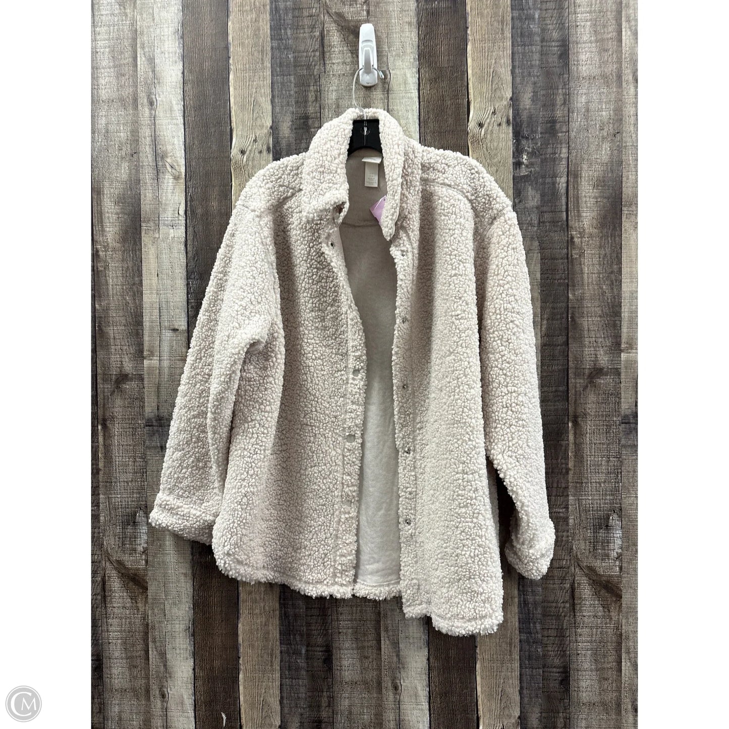Jacket Fleece By H&m In Beige, Size: M