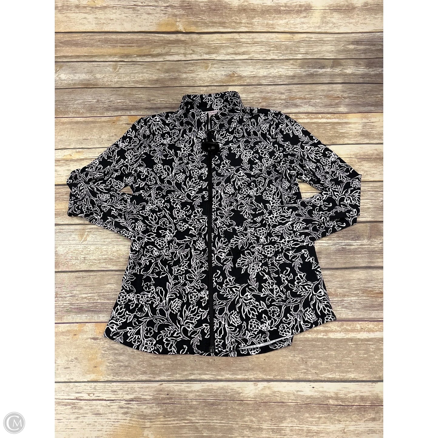 Athletic Jacket By Tommy Bahama In Black & White, Size: M