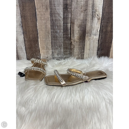 Sandals Designer By Karl Lagerfeld In Gold, Size: 8.5