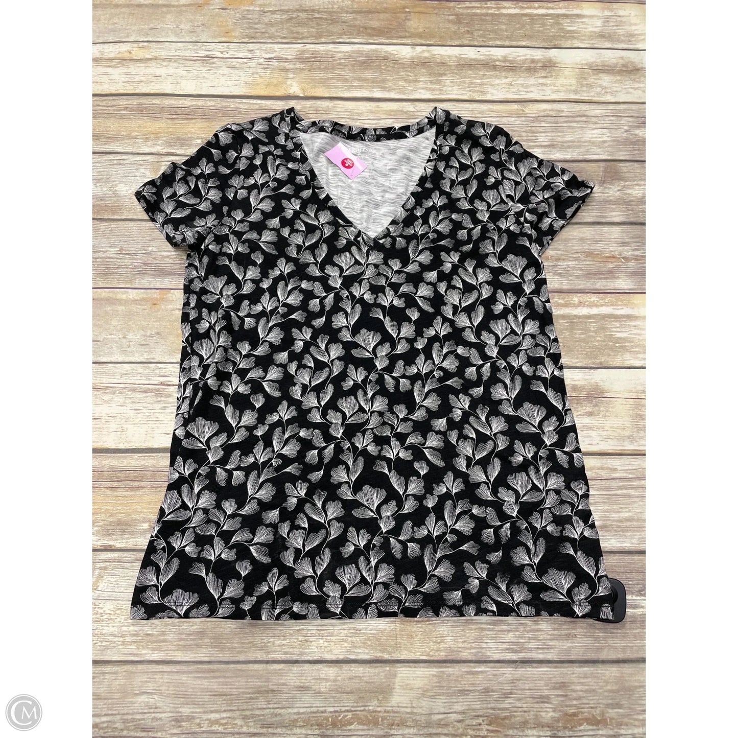 Top Short Sleeve By Merona In Black & White, Size: Xl