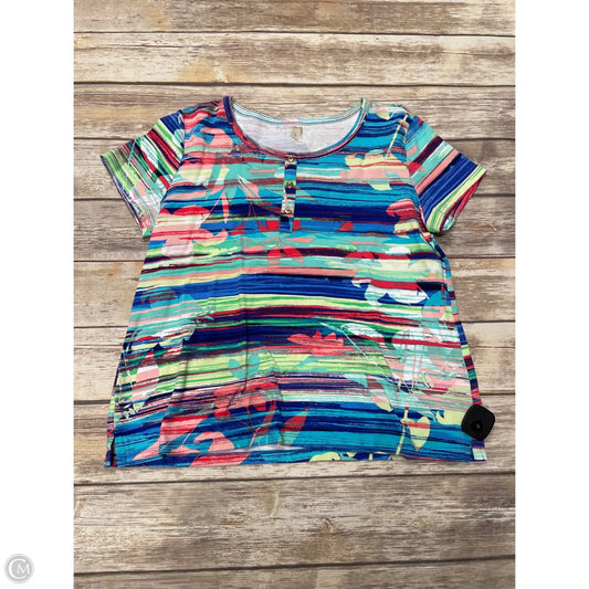 Top Short Sleeve By Anne Klein In Multi-colored, Size: Xl