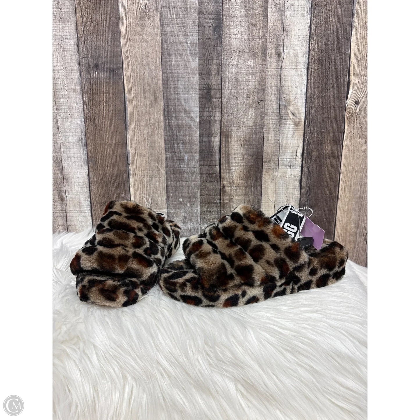 Slippers Designer By Ugg In Animal Print, Size: 9