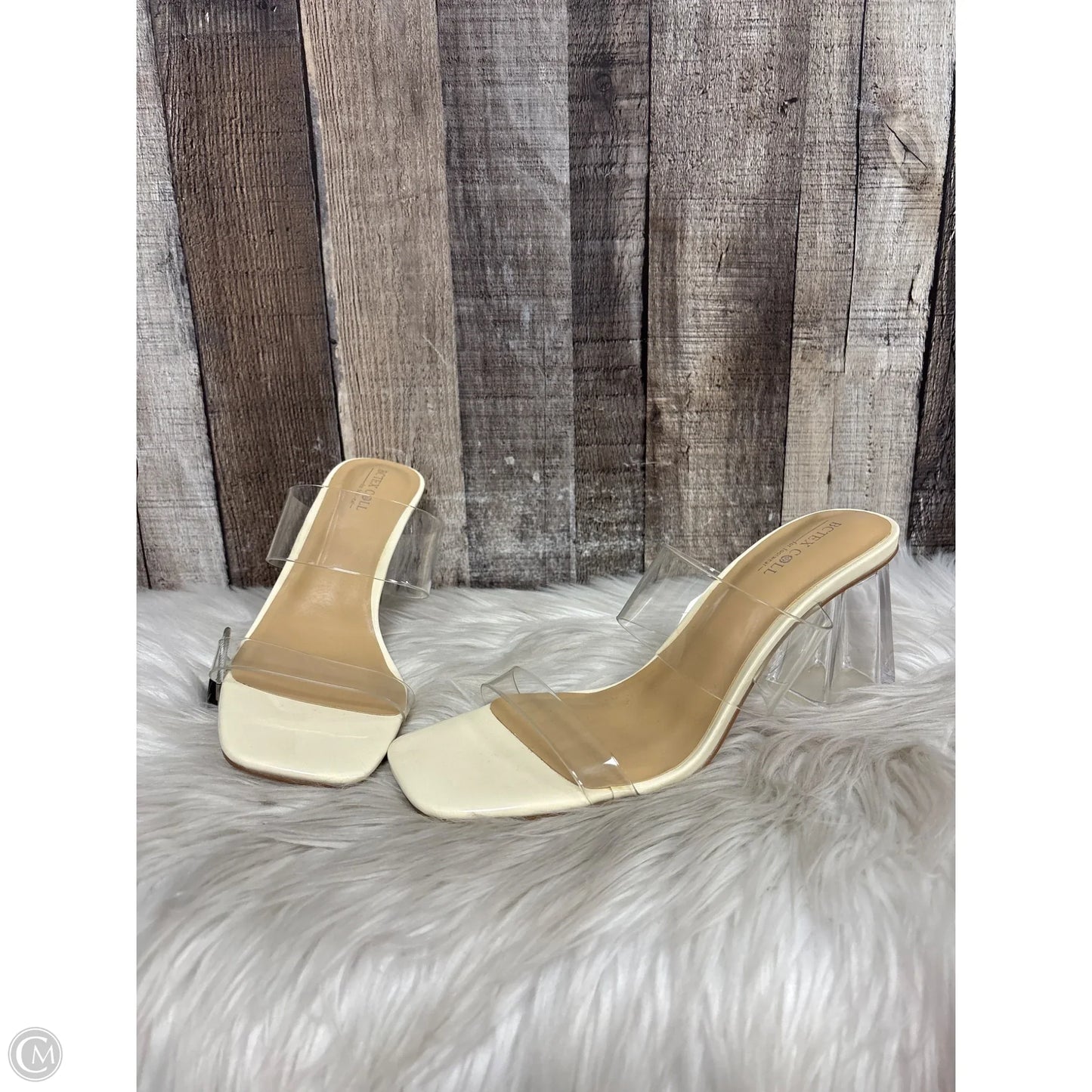 Sandals Heels Block By Cme In Clear, Size: 8.5