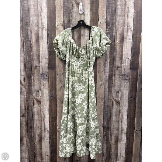 Dress Casual Maxi By Inspired Hearts In Green & White, Size: L