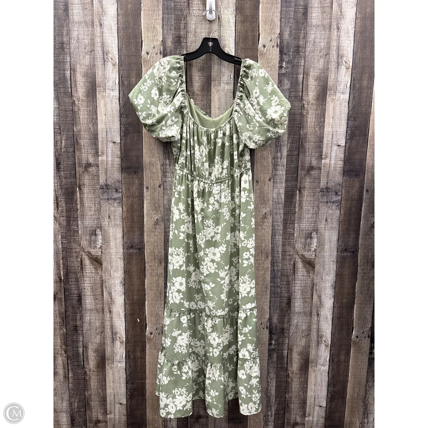 Dress Casual Maxi By Inspired Hearts In Green & White, Size: L