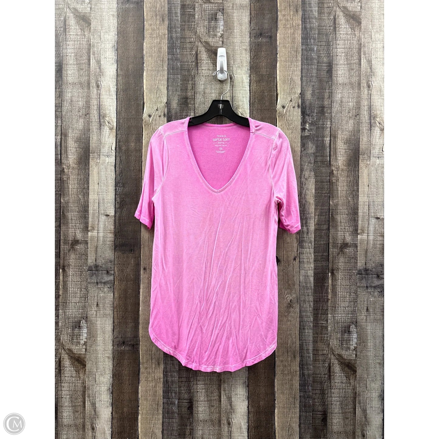 Top Short Sleeve Basic By Torrid In Pink, Size: M