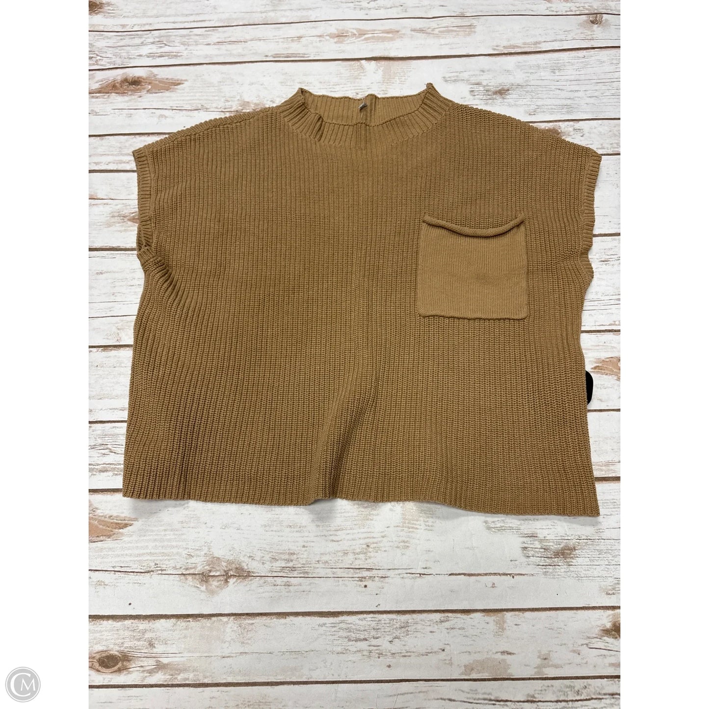 Sweater Short Sleeve By Cmf In Brown, Size: S