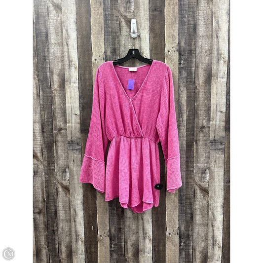 Romper By Pink Lily In Pink, Size: S