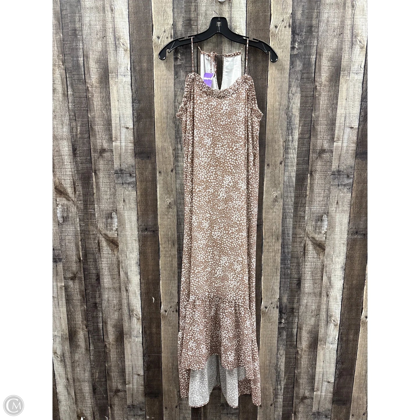 Dress Casual Maxi By Cmf In Brown & White, Size: S