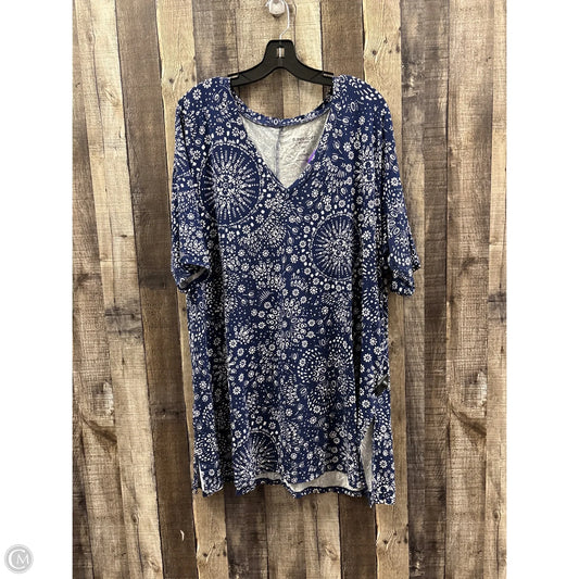 Top Short Sleeve By Torrid In Blue & White, Size: 4x
