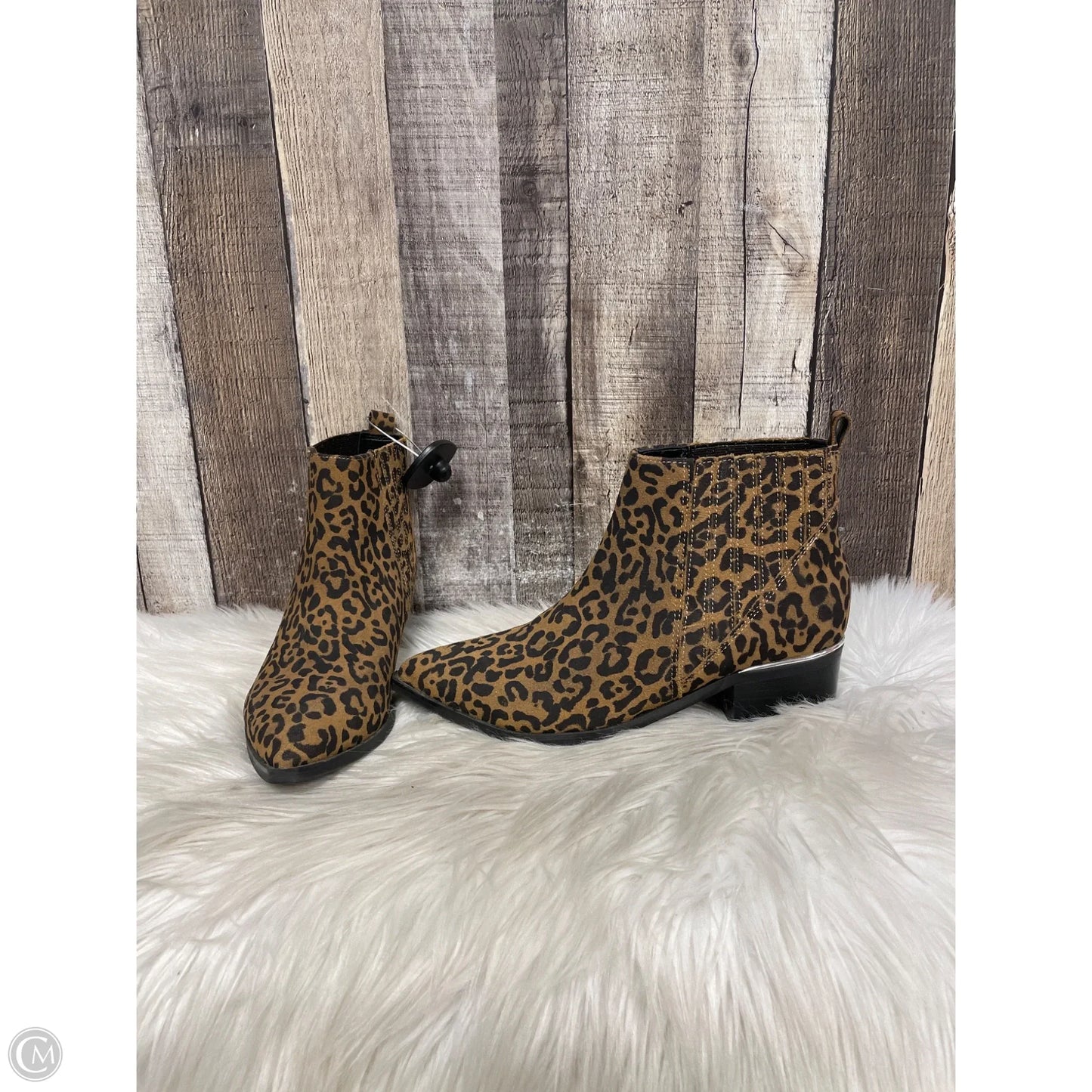 Boots Ankle Heels By Marc Fisher In Animal Print, Size: 7