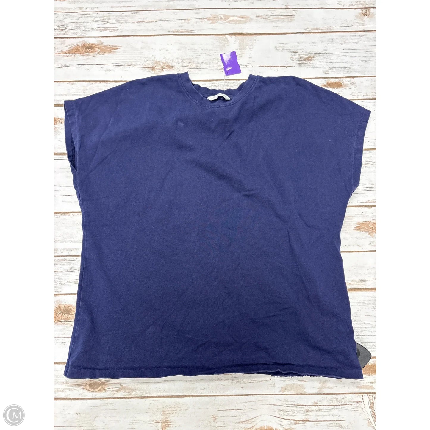 Top Short Sleeve By Zara In Navy, Size: M