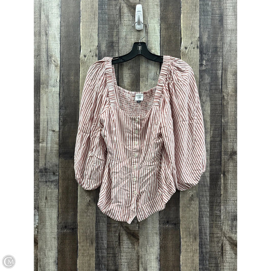 Top Long Sleeve By Cabi In Striped Pattern, Size: M