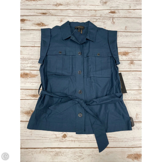 Top Sleeveless By Donna Karan In Blue, Size: S