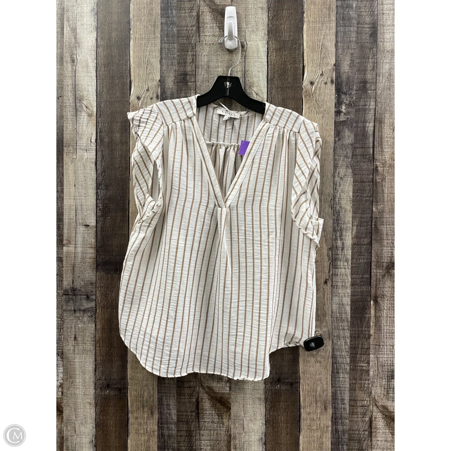 Top Sleeveless By Chaus In Striped Pattern, Size: M