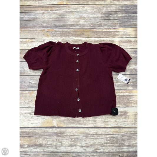 Sweater Cardigan By Nine West In Maroon, Size: M