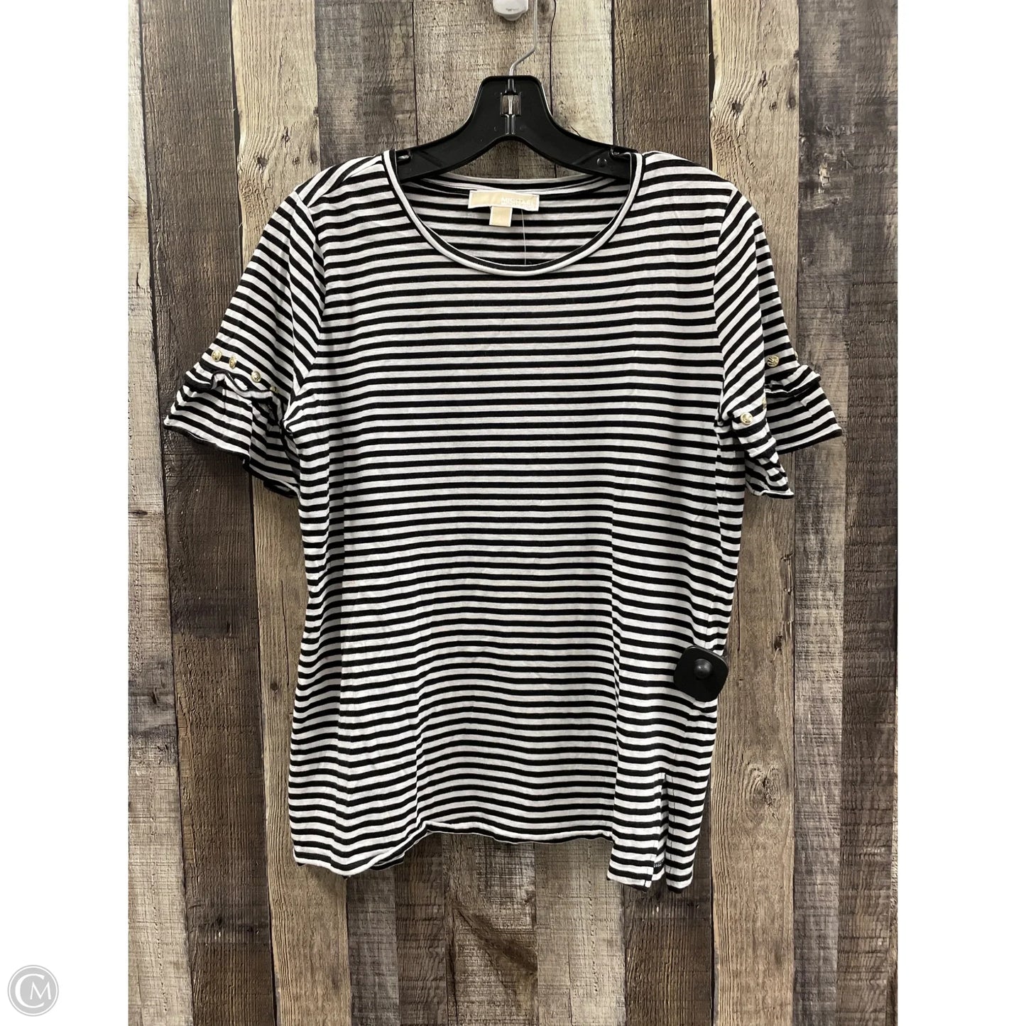 Top Short Sleeve By Michael By Michael Kors In Striped Pattern, Size: L