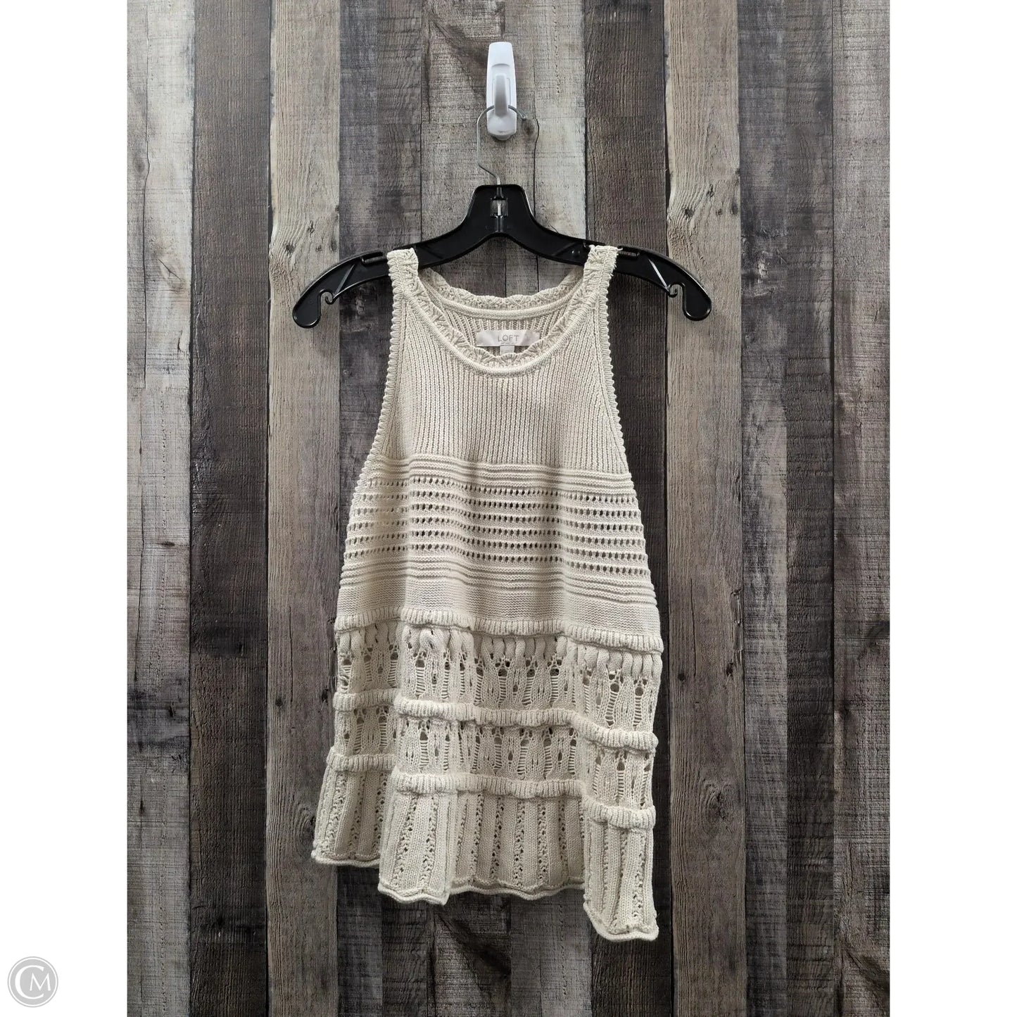 Top Sleeveless By Loft In Tan, Size: M
