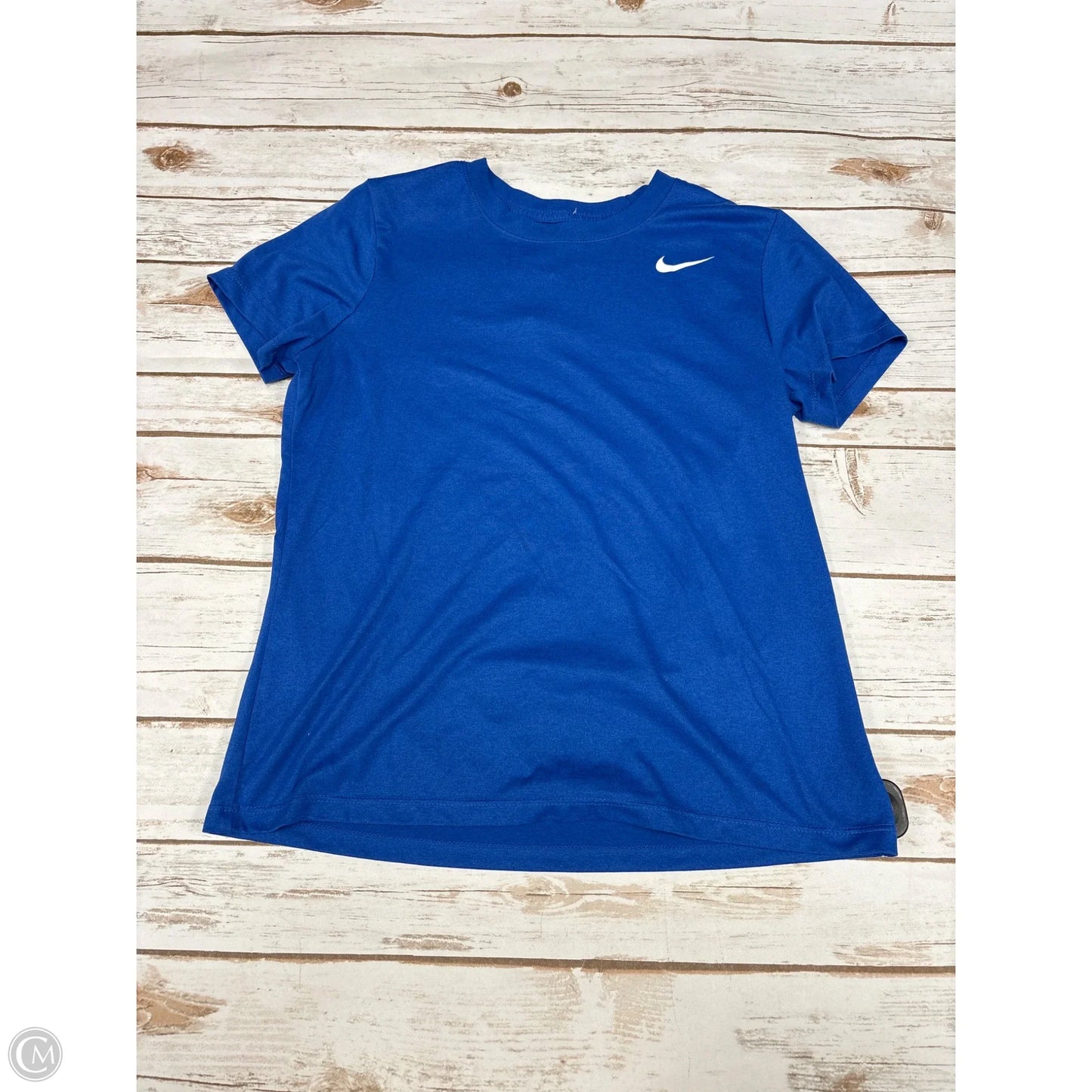 Athletic Top Short Sleeve By Nike In Blue, Size: M