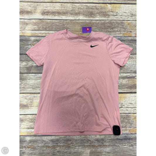 Athletic Top Short Sleeve By Nike In Pink, Size: M