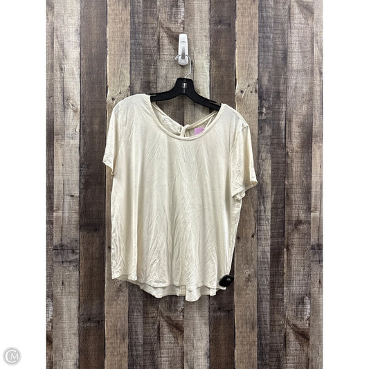 Athletic Top Short Sleeve By Lululemon In Beige, Size: M