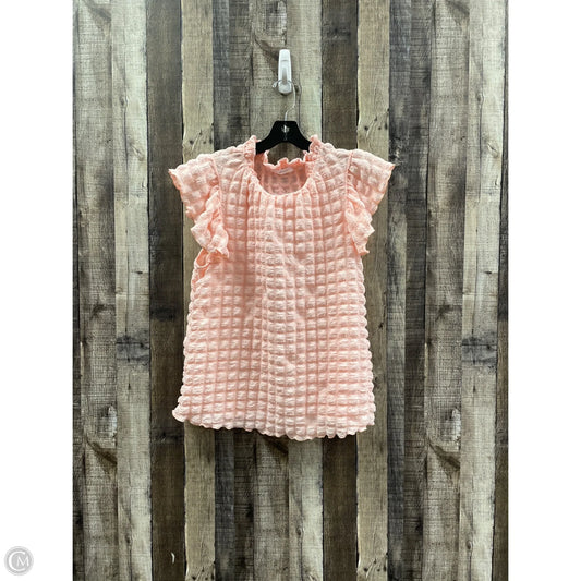 Top Short Sleeve By Ces Femme In Peach, Size: L
