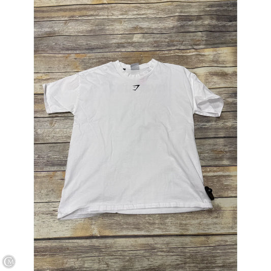 Athletic Top Short Sleeve By Gym Shark In White, Size: S