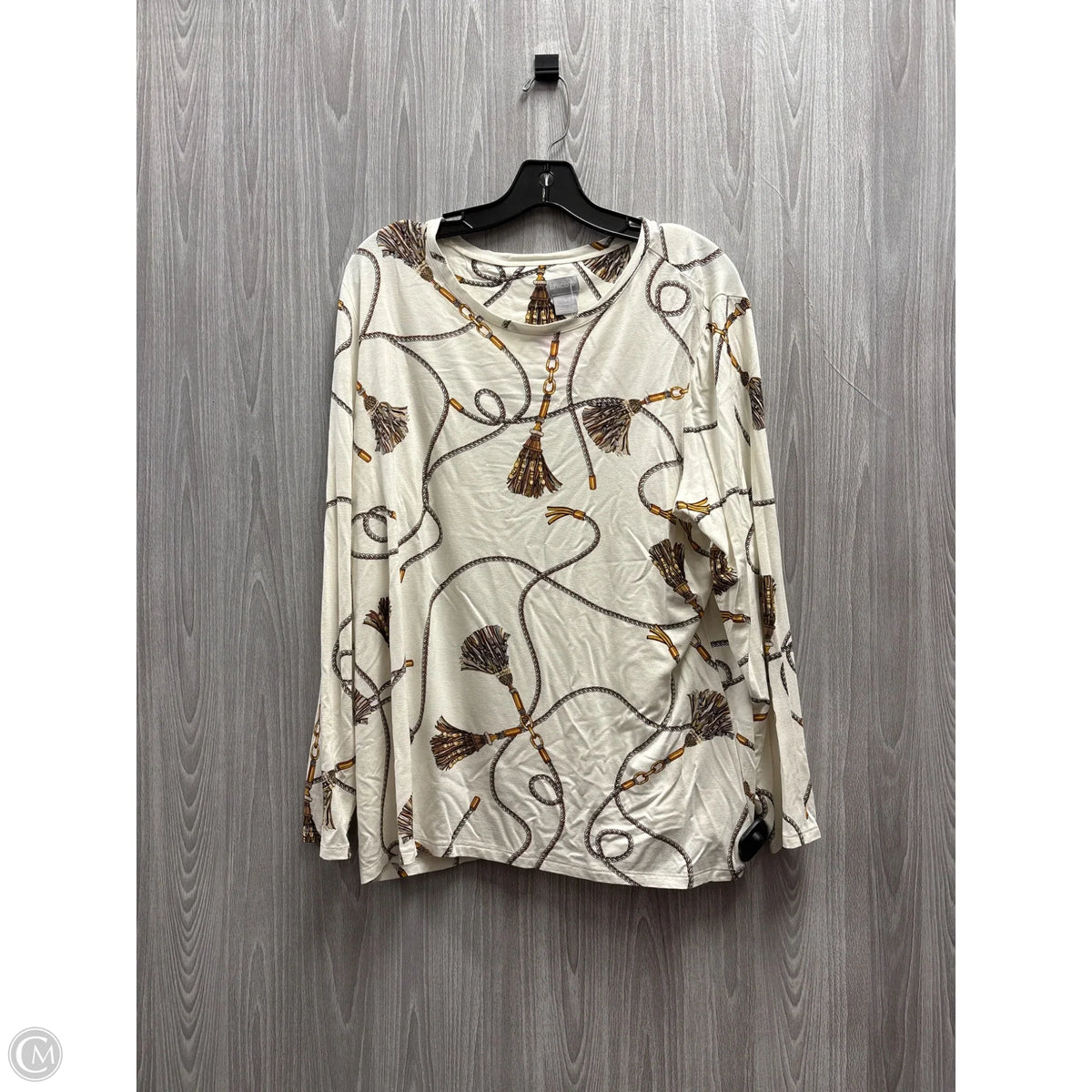 Top Long Sleeve By Chicos In Cream, Size: Xl