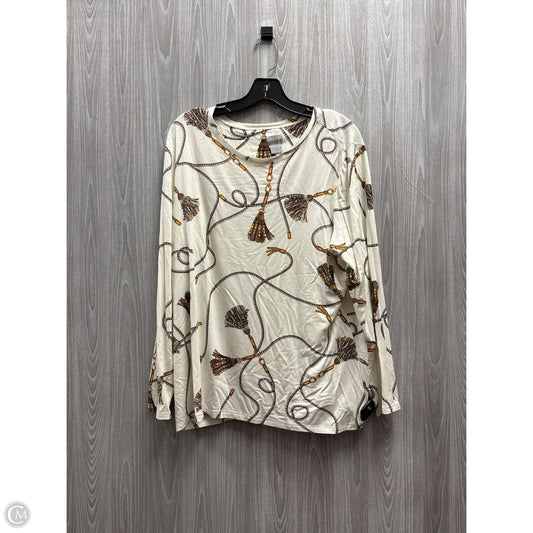 Top Long Sleeve By Chicos In Cream, Size: Xl