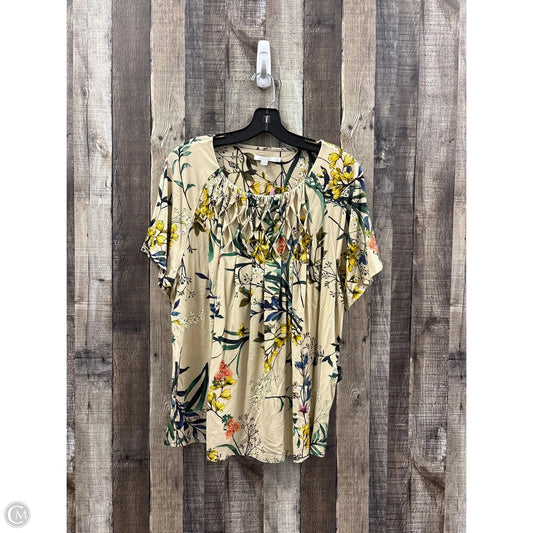 Top Short Sleeve By Chicos In Multi-colored, Size: Xl