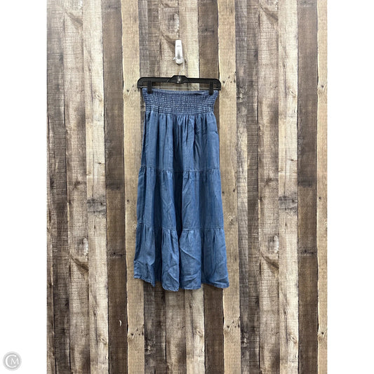 Skirt Midi By Chelsea And Theodore In Blue Denim, Size: S