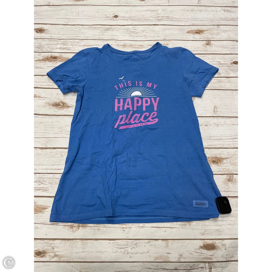 Top Short Sleeve By Life Is Good In Blue, Size: M