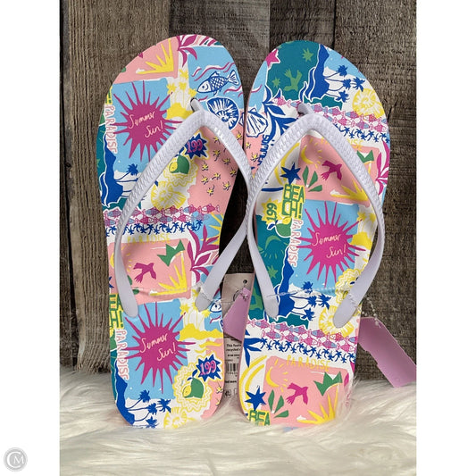 Sandals Flip Flops By No Boundaries In Multi-colored, Size: 10