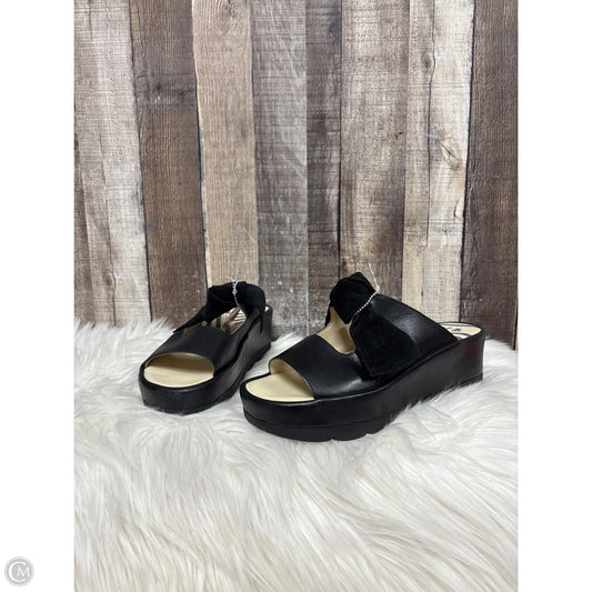Sandals Heels Platform By Fly London In Black, Size: 9