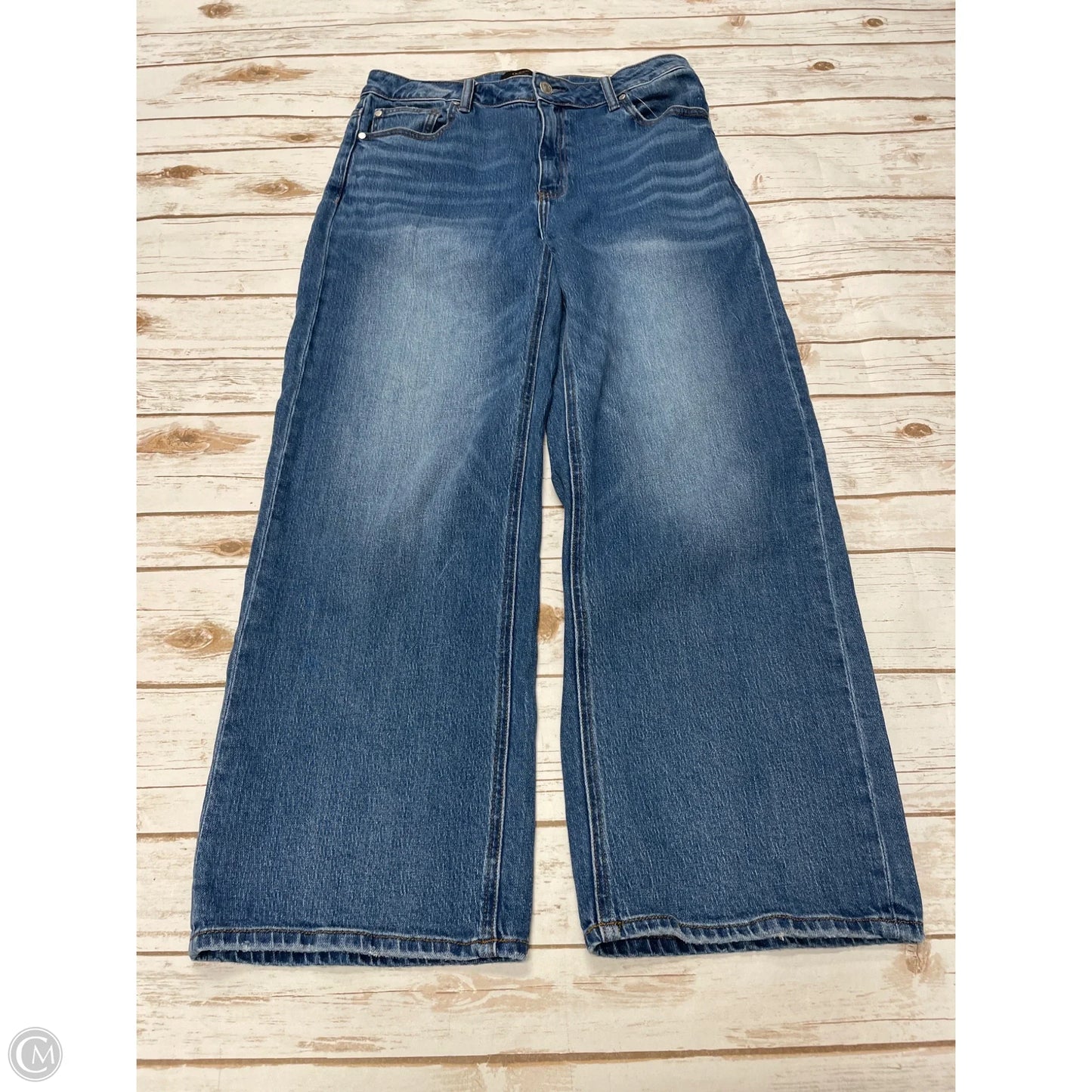 Jeans Wide Leg By Quince In Blue Denim, Size: 12