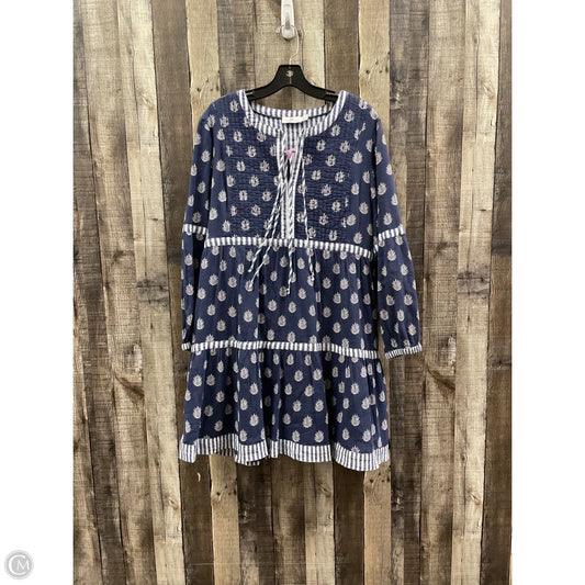 Dress Casual Short By Vineyard Vines In Blue & White, Size: Large