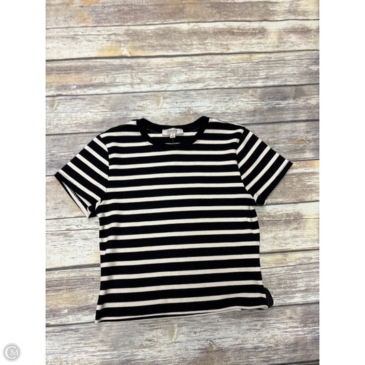 Top Short Sleeve By Atelier In Striped Pattern, Size: L