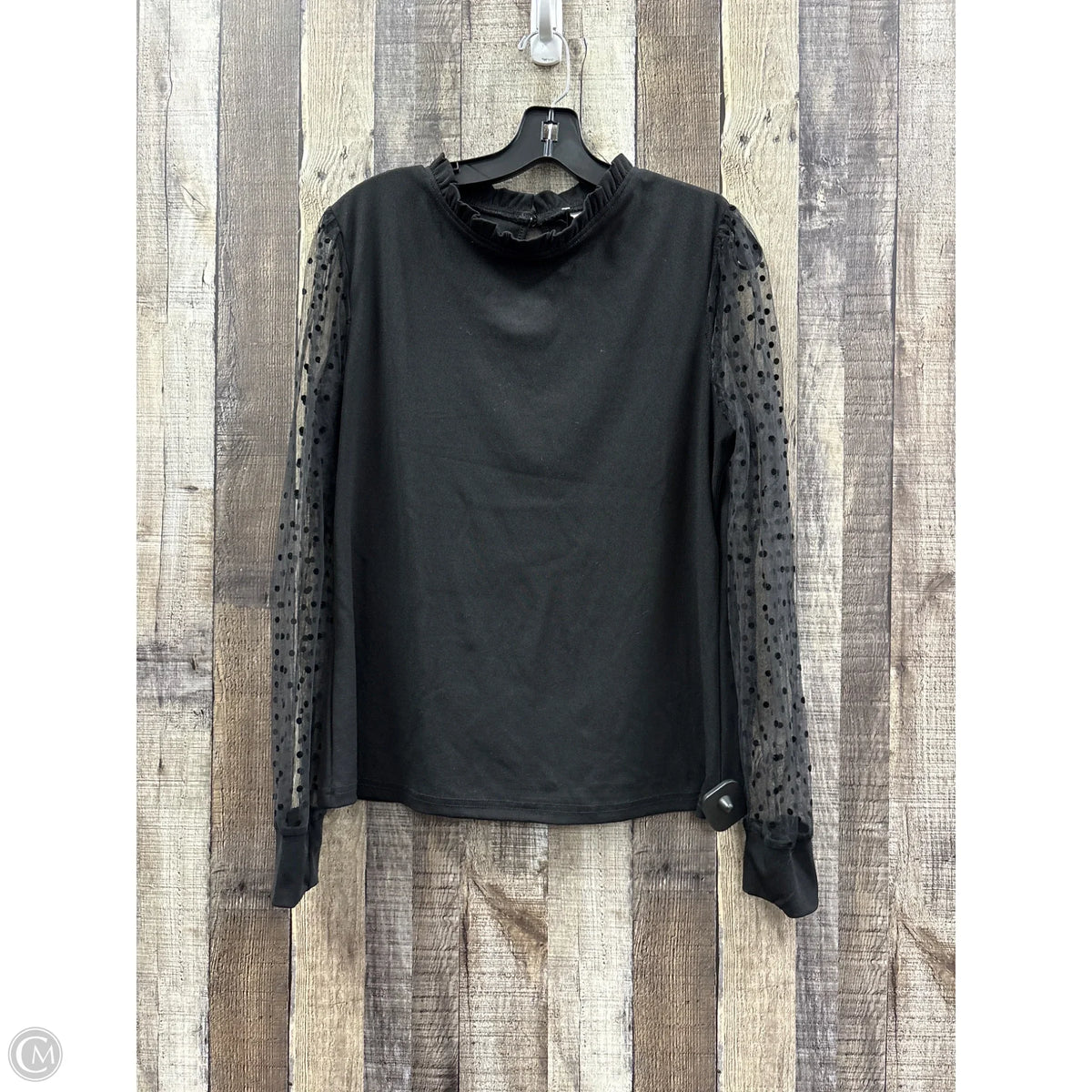 Top Long Sleeve By Cme In Black, Size: L