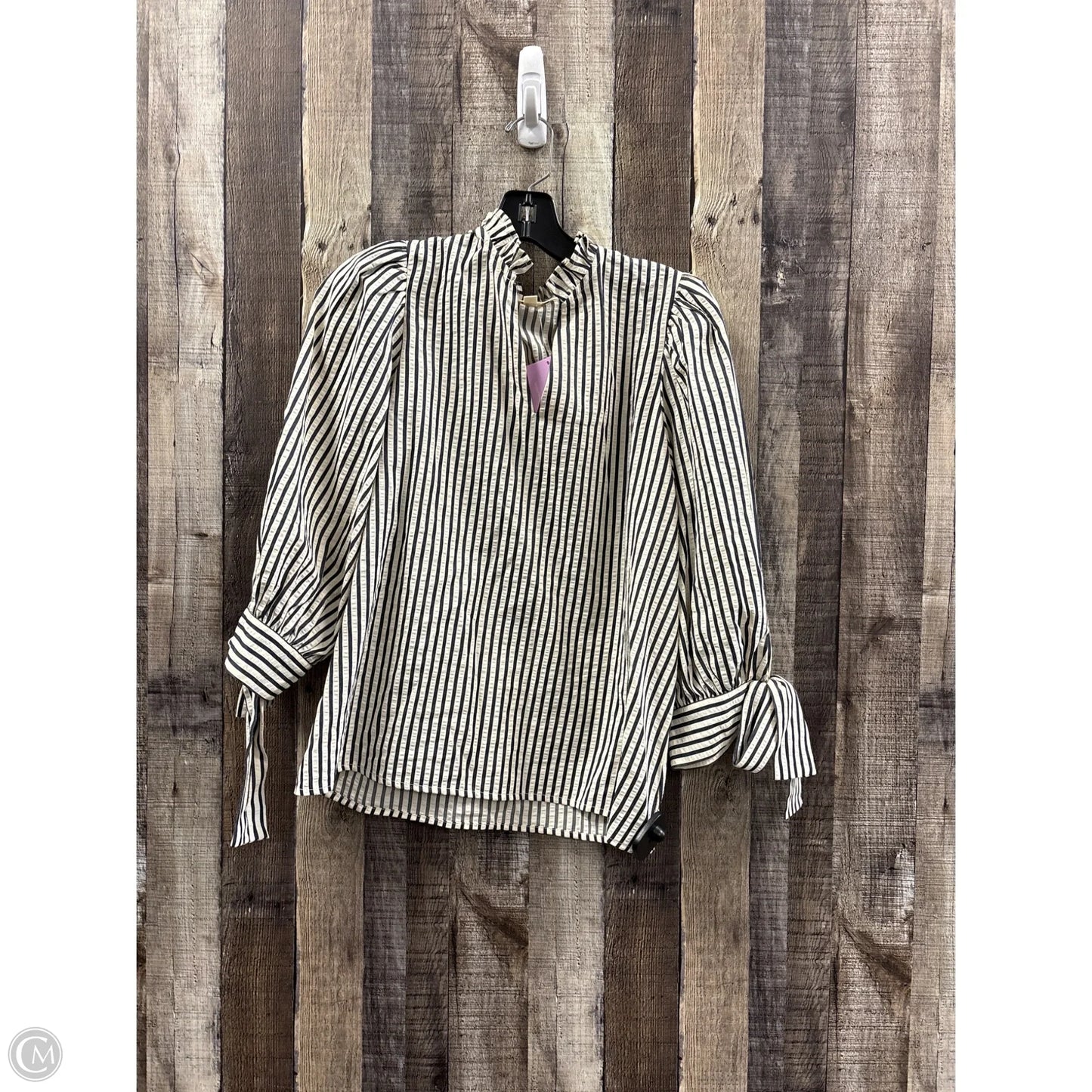 Top 3/4 Sleeve By Entro In Striped Pattern, Size: S