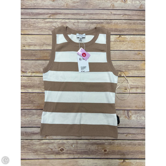 Top Sleeveless By Lucy Paris In Tan & White, Size: M