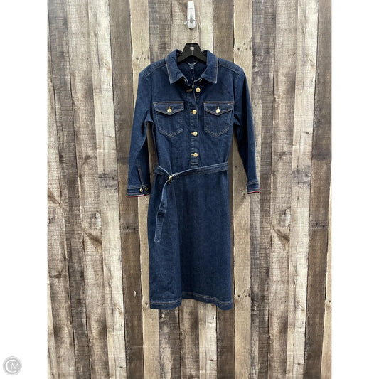 Dress Casual Midi By Tommy Hilfiger In Blue Denim, Size: S
