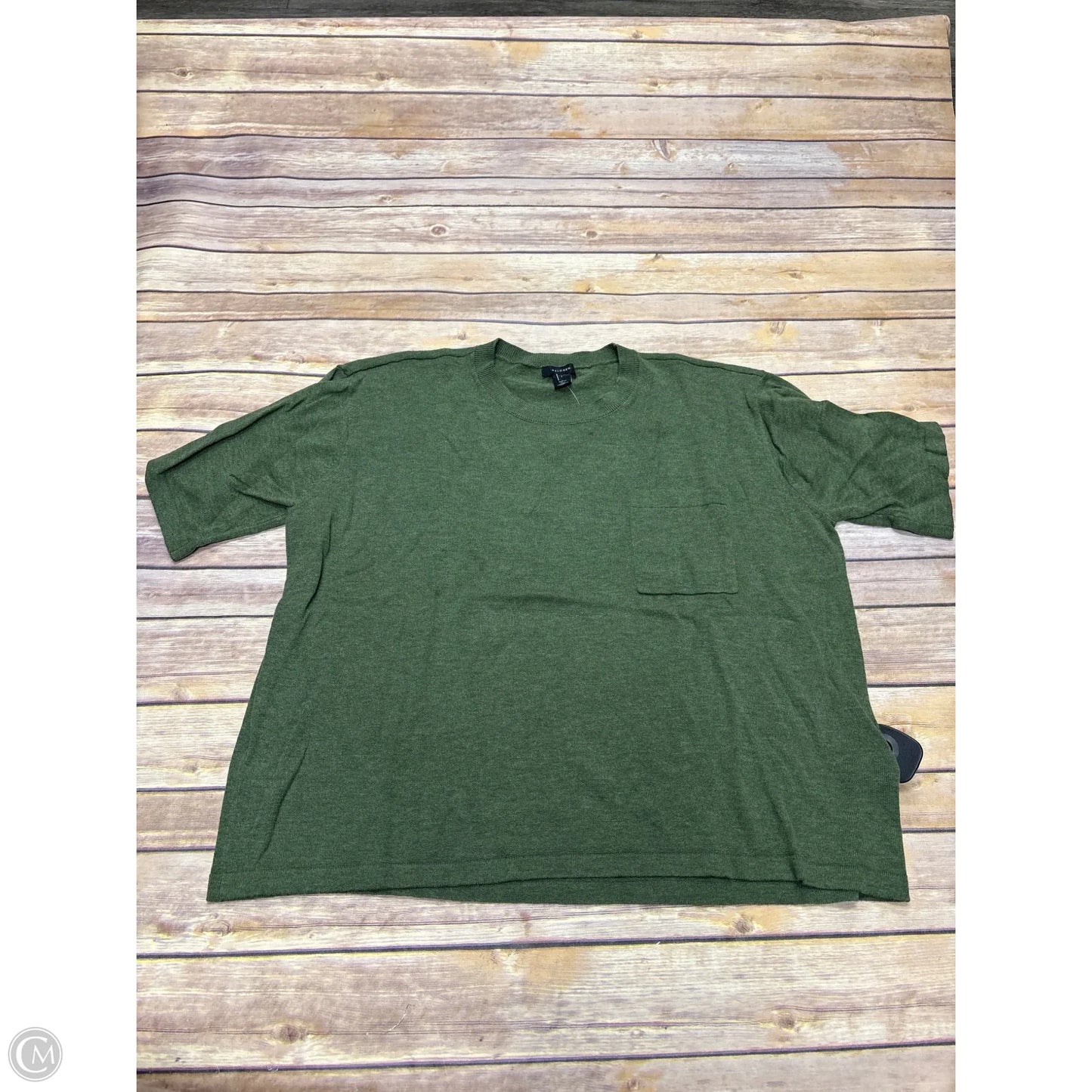 Sweater Short Sleeve By Halogen In Green, Size: L