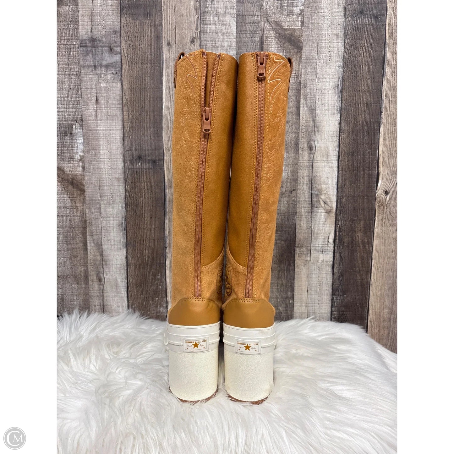 Boots Knee Heels By Converse In Tan, Size: 11.5