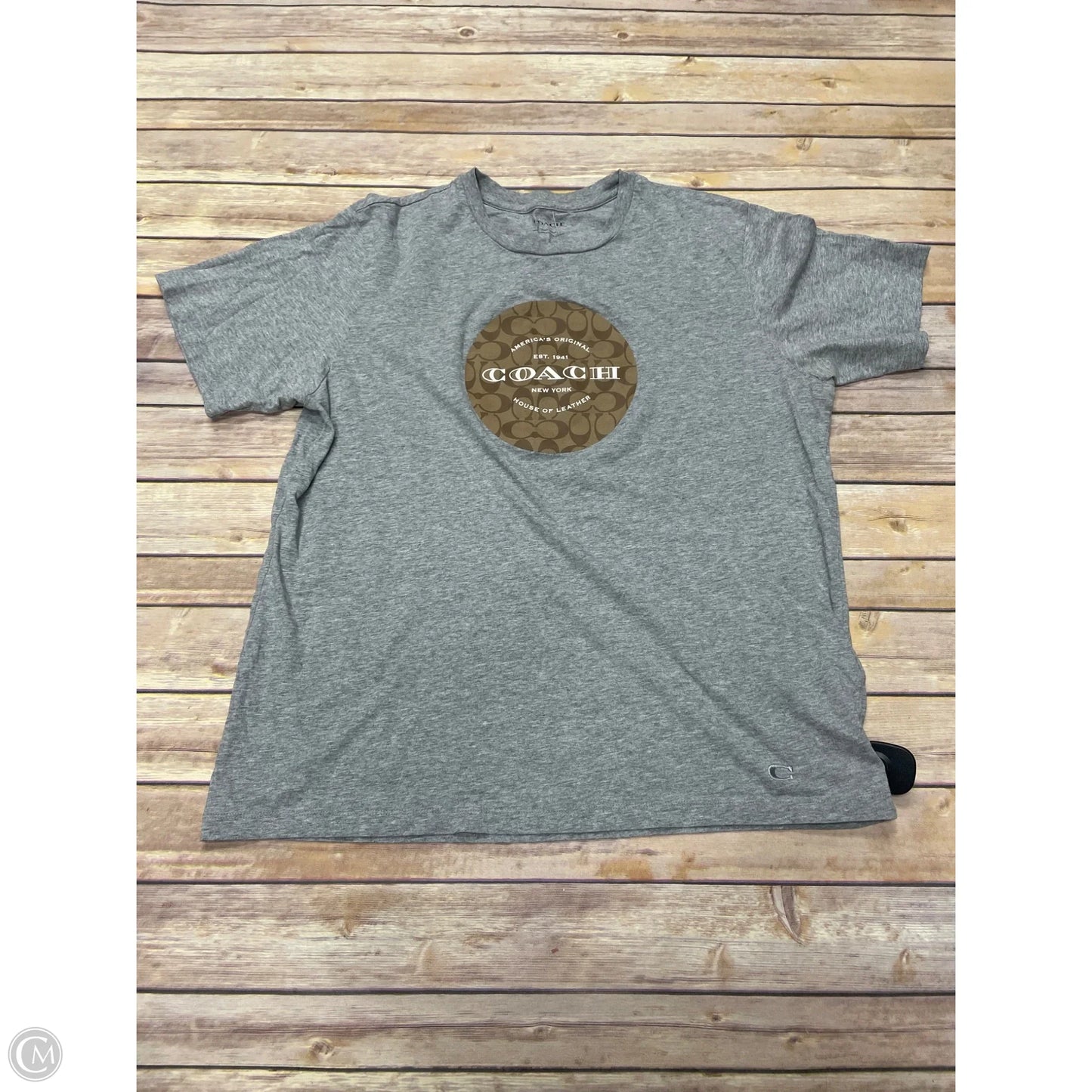 Top Short Sleeve Designer By Coach In Grey, Size: Xl