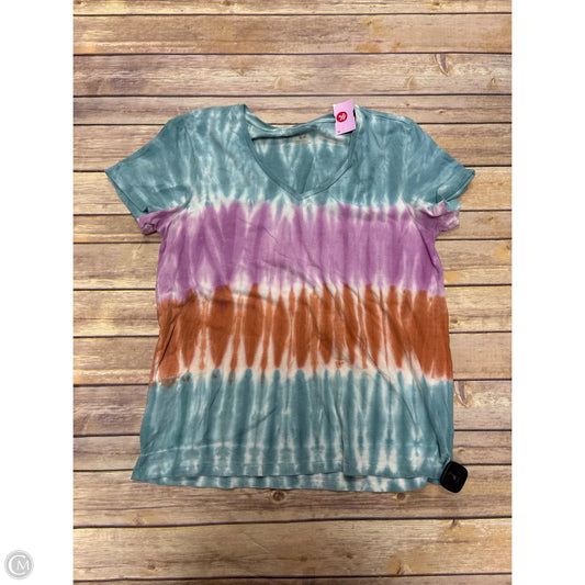 Top Short Sleeve By Natural Reflections In Tie Dye Print, Size: S