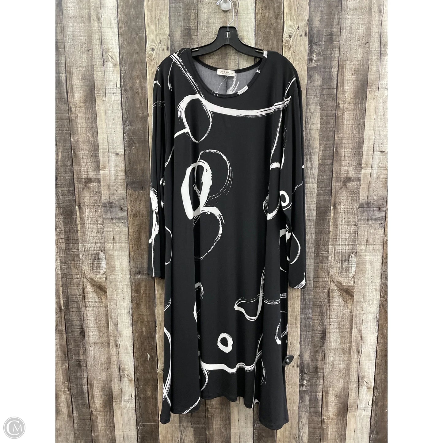 Dress Casual Midi By Jess And Jane In Black & White, Size: 3x