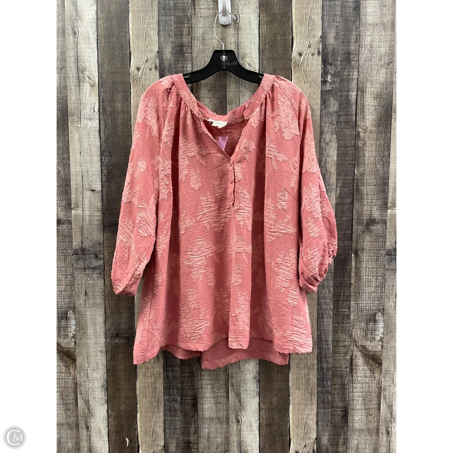 Top 3/4 Sleeve By Umgee In Mauve, Size: 1x