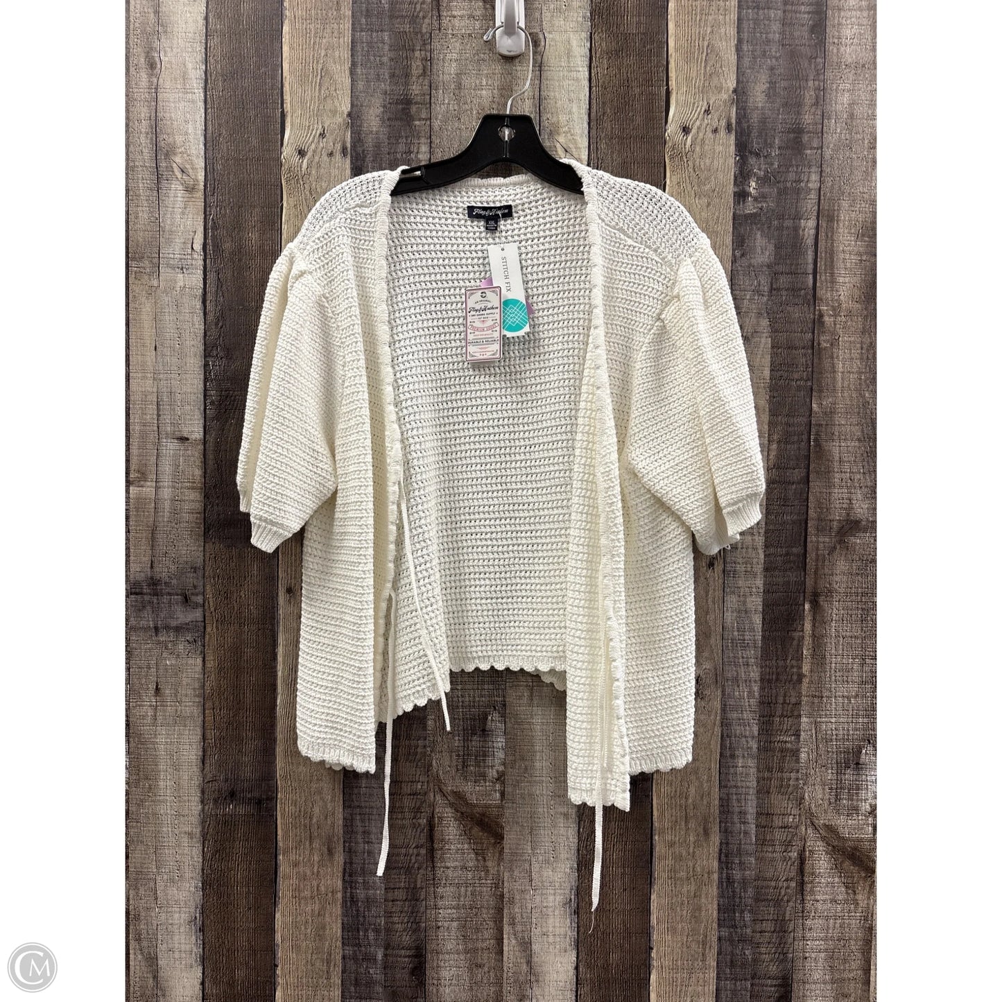 Sweater Cardigan By Cme In White, Size: Xxl